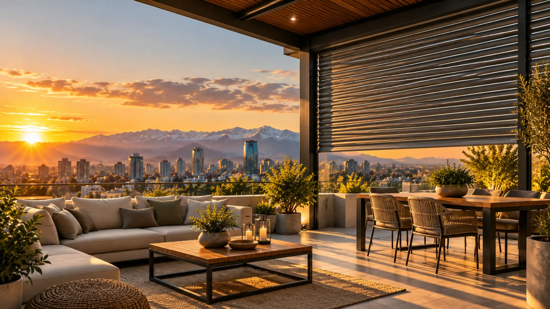 Terraza con Persianas de Exterior